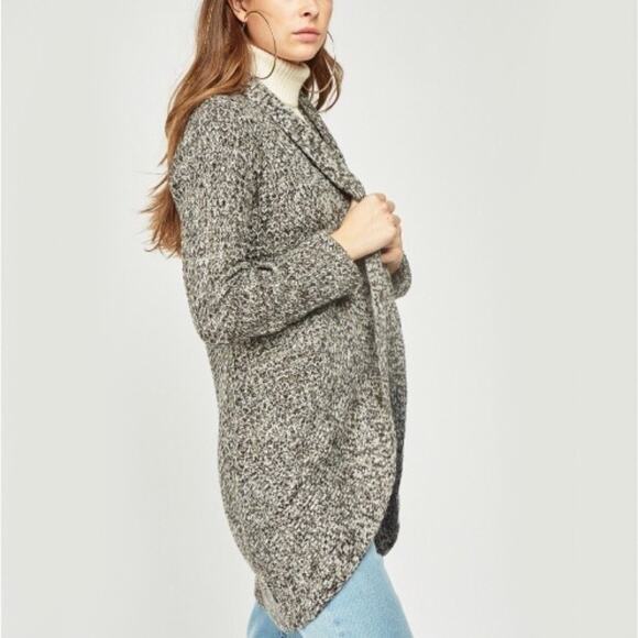 IZ Byer Tan Marled Knit Cardigan Sweater Chunky Knit Cozycore Large - Picture 1 of 7